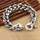 Real Solid 925 Sterling Silver Miami Cuban Link Bracelet Skull Jewelry 7.9