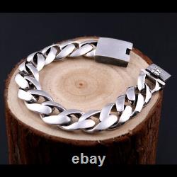 Real Solid 925 Sterling Silver Miami Cuban Link Chain Bracelet Fashion Jewelry
