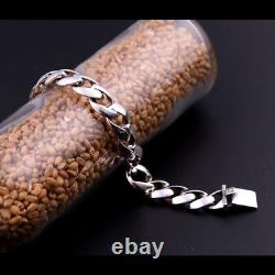 Real Solid 925 Sterling Silver Miami Cuban Link Chain Bracelet Fashion Jewelry
