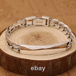 Real Solid 925 Sterling Silver Miami Cuban Link Chain Bracelet Glossy Jewelry