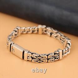 Real Solid 925 Sterling Silver Miami Cuban Link Chain Bracelet Jewelry 8.1-9.3