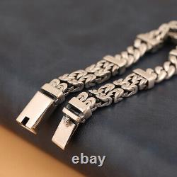 Real Solid 925 Sterling Silver Miami Cuban Link Chain Bracelet Jewelry 8.1-9.3