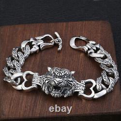 Real Solid 925 Sterling Silver Miami Cuban Link Chain Bracelet Tiger Jewelry