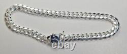 Real Solid 925 Sterling Silver Miami Cuban Men Boys Chain Bracelet Italy Jargod