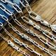 Real Solid 925 Sterling Silver Paper Clip Chain Paperclip Necklace Made In Italy