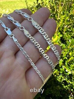 Real Tiger Eye Link Chain Necklace Or Bracelet Solid 925 Sterling Silver ITALY