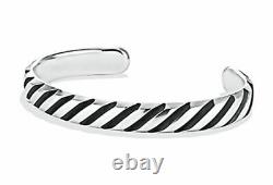 Ret. $750-Authentic 10mm MODERN CABLE CUFF BRACELET by DAVID YURMAN with DY POUCH