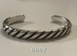 Ret. $750-Authentic 10mm MODERN CABLE CUFF BRACELET by DAVID YURMAN with DY POUCH