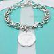Return To Tiffany & Co. Round Tag Charm Bracelet 925 Sterling Silver Authentic