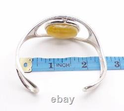 Reversible 925 Sterling Silver Amber Cuff Bracelet, Cherry /Butterscotch, 31.9g