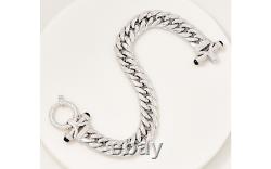 Rhodium-Plated Sterling Silver 6-1/2 Cuban Link Bracelet By Silverstyle Qvc$190