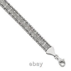 Rhodium-Plated Sterling Silver Bracelet 7.5