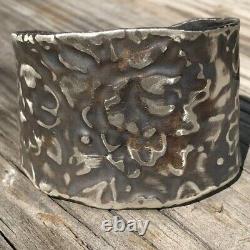 Roses Solid Sterling Silver 925 Cuff Bracelet Floral Handmade Bohemian Gift Rose