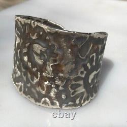 Roses Solid Sterling Silver 925 Cuff Bracelet Floral Handmade Bohemian Gift Rose