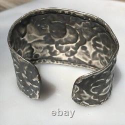 Roses Solid Sterling Silver 925 Cuff Bracelet Floral Handmade Bohemian Gift Rose