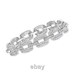 Ross-Simons 2.00 ct. T. W. Diamond Rectangular-Link Bracelet in Sterling Silver
