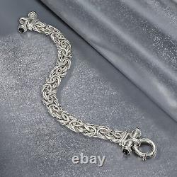 Ross-Simons Sterling Silver Byzantine Bracelet With Black Onyx