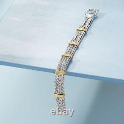 Ross-Simons Two-Tone Sterling Silver Wheat-Link Bracelet