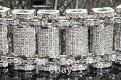Round Cut Real Moissanite 15 Ct Men's Wider Tennis Bracelet 925 Sterling Silver