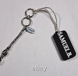 SAMUEL B Blue Topaz & Mabe Pearl Link Bracelet Toggle Clasp Sterling Silver NEW