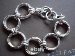 SILPADA 925 Sterling Silver Multi Circle Link Toggle Bracelet B1235 RETIRED