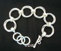 SILPADA 925 Sterling Silver Multi Circle Link Toggle Bracelet B1235 RETIRED