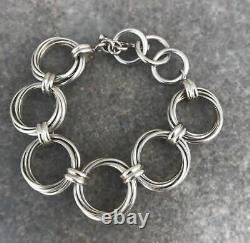 SILPADA 925 Sterling Silver Multi Circle Link Toggle Bracelet B1235 RETIRED