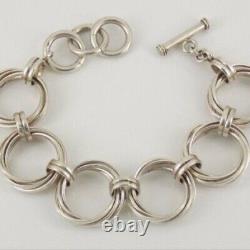 SILPADA 925 Sterling Silver Multi Circle Link Toggle Bracelet B1235 RETIRED