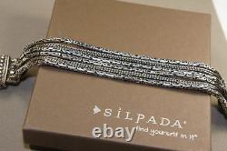 SILPADA Sterling Silver Go Gorgeous 6-Strand Box Clasp Bracelet B1452 STYLISH