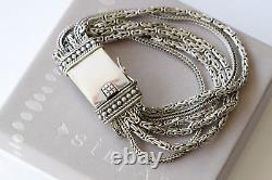 SILPADA Sterling Silver Go Gorgeous 6-Strand Box Clasp Bracelet B1452 STYLISH