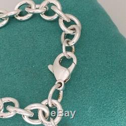 SMALL 7 Tiffany & Co Sterling Silver Authentic Blank Heart Tag Charm Bracelet