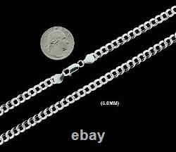 SOLID 925 Sterling Silver DIAMOND CUT CURB Chain, Cuban Link Necklace Bracelet