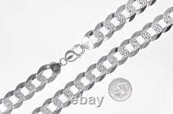 SOLID Italian Sterling Silver 925 Diamond-Cut CURB Chain Necklace or Bracelet