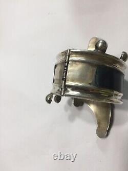 SW Mexican Sterling Silver bracelet Artist Initial CP 4w Clamper Cuff Hinged
