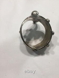 SW Mexican Sterling Silver bracelet Artist Initial CP 4w Clamper Cuff Hinged