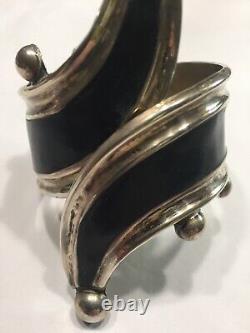 SW Mexican Sterling Silver bracelet Artist Initial CP 4w Clamper Cuff Hinged