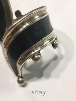 SW Mexican Sterling Silver bracelet Artist Initial CP 4w Clamper Cuff Hinged
