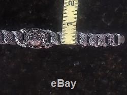 Scott Kay Unkaged Heavy 162.7 Grams 9.25 Sterling Silver & Gold Skull Bracelet