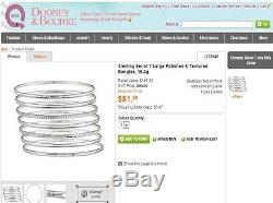 Set of 7 Comfort Fit SlipOn Bangle Bracelet REAL 925 Sterling Silver J278946 QVC