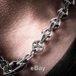 Shark LInk Mens Necklace Very Unusual Design SOLID 925 Sterling Silver