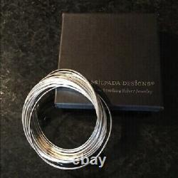 Silpada 21 Salute Interlocking Bangle Sterling Silver Bracelet B0640