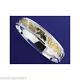 Silver 925 Hawaiian Bangle Bracelet Hibiscus Turtle Smooth Edge 12mm 2 Tone