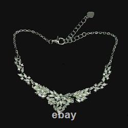 Silver Bracelet Bright White Created Zircon Stones Sterling 6 3/4 to 8 Inch