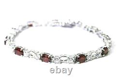 Silver Bracelet Ruby Genuine Natural Mined Gems Solid Sterling 7 1/4 Inches