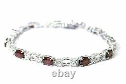 Silver Bracelet Ruby Genuine Natural Mined Gems Solid Sterling 7 1/4 Inches