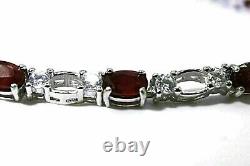 Silver Bracelet Ruby Genuine Natural Mined Gems Solid Sterling 7 1/4 Inches