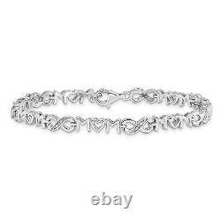 Silver Heart Mom Infinity Diamond Bracelet QDX1251