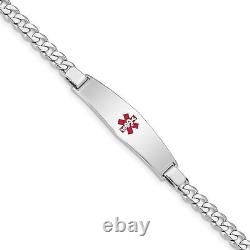 Silver Medical ID Curb Link Bracelet XSM45