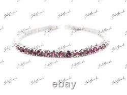 Silver Pink Tourmaline Bracelet Natural Pink Tourmaline Bracelet Dainty For Her