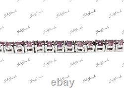 Silver Pink Tourmaline Bracelet Natural Pink Tourmaline Bracelet Dainty For Her